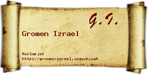 Gromen Izrael névjegykártya